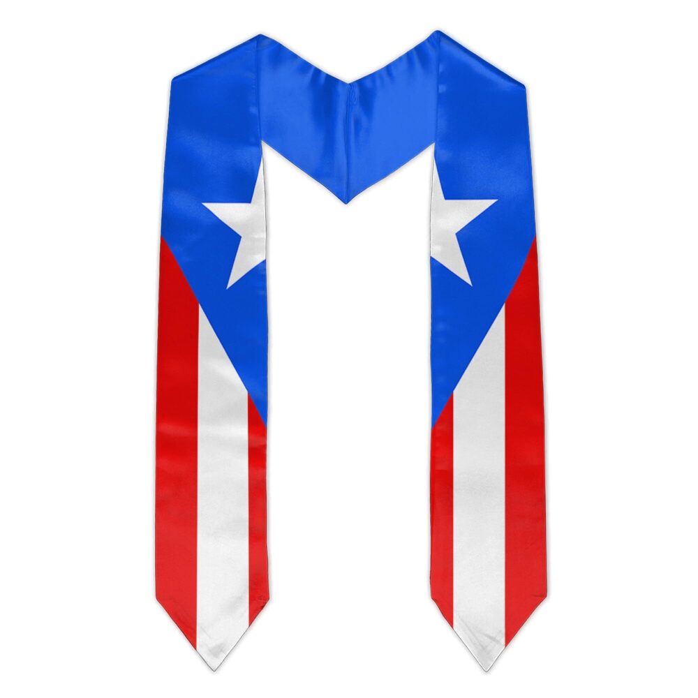 3057 Puerto Rican Flag Graduation Stole 72” Unisex Puerto Rico Flag
